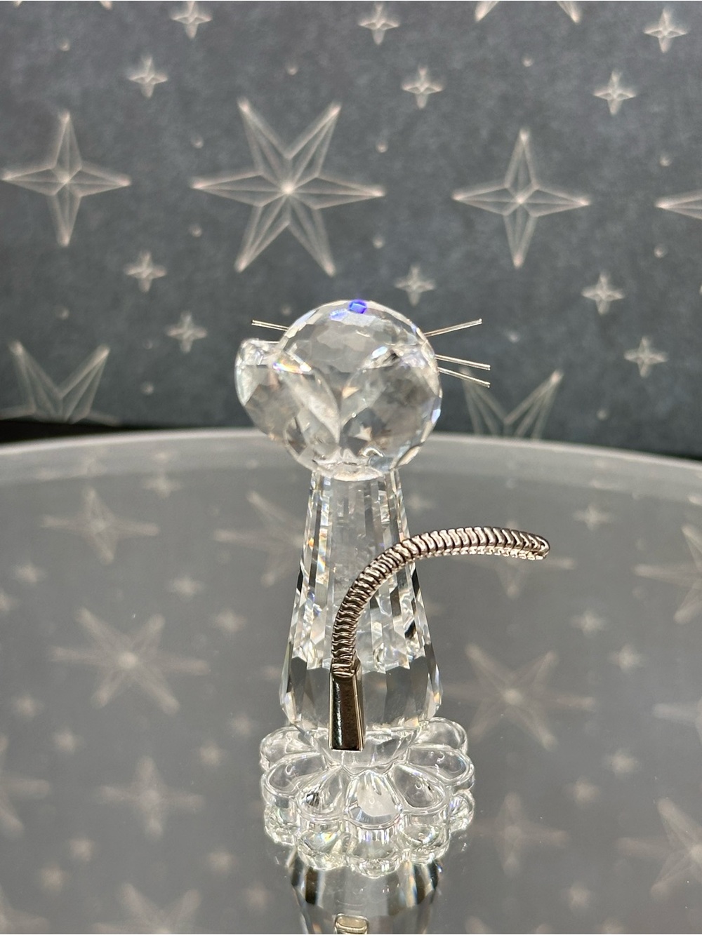 SWAROVSKI CRYSTAL MINIATURE CAT FIGURINE RETIRED w/original box 1985 - Picture 8 of 13
